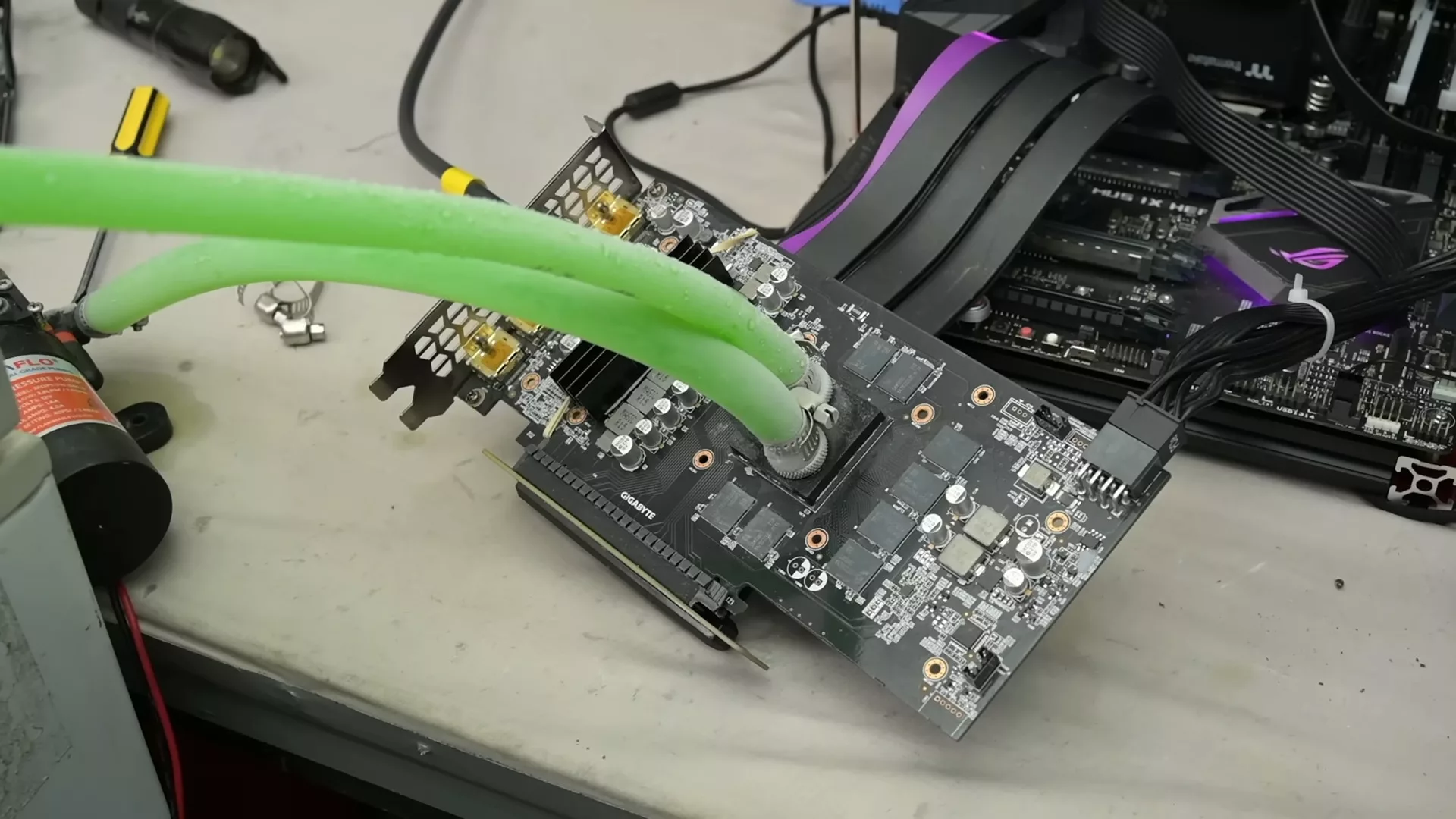 Modder pumps water directly onto RTX 2060 Super silicon — temps drop to 28°C