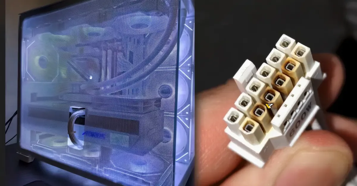 RTX 5090 owner cuts hole in case for 16-pin cable, it burns anyway
