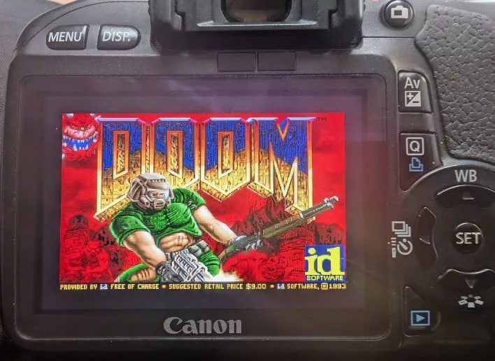 Wild Hardware Hack Brings Doom To A Vintage Canon DSLR Camera