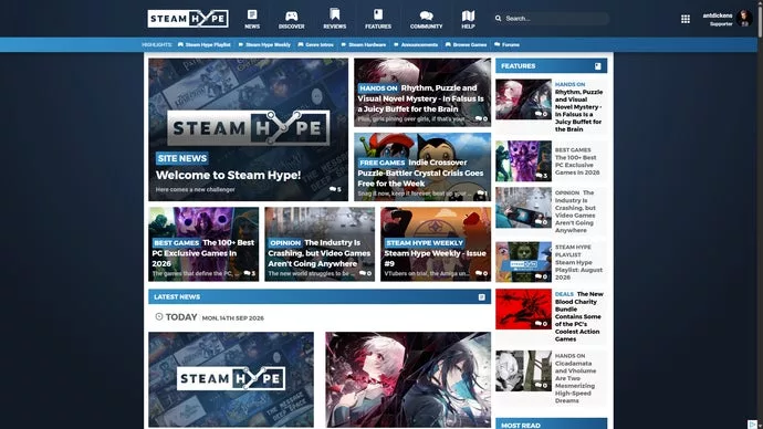 Publisher of Nintendo Life launches Steam Hype, a new PC gaming site