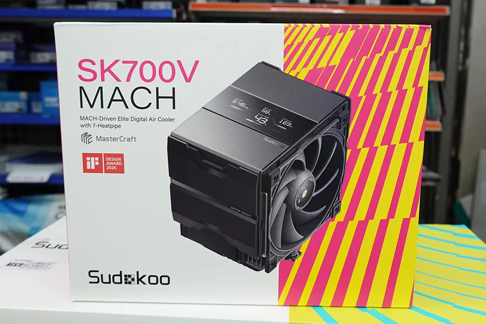 Sudokoo Unveils SK700V MACH CPU Cooler with Integrated Digital Display