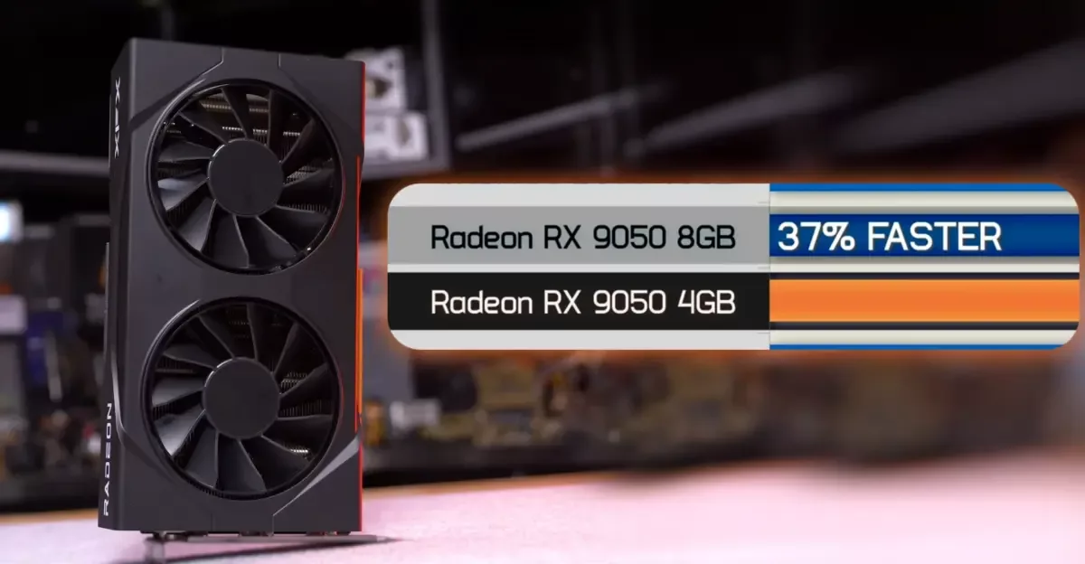 AMD Radeon RX 9050 4GB tested: 8GB model is 37% faster on average