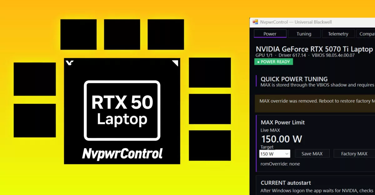 NvpwrControl expands RTX 50 Laptop GPU support