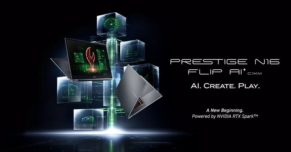 MSI Unveils Prestige N16 Flip AI+: A 2-in-1 with Tandem OLED and NVIDIA RTX Spark