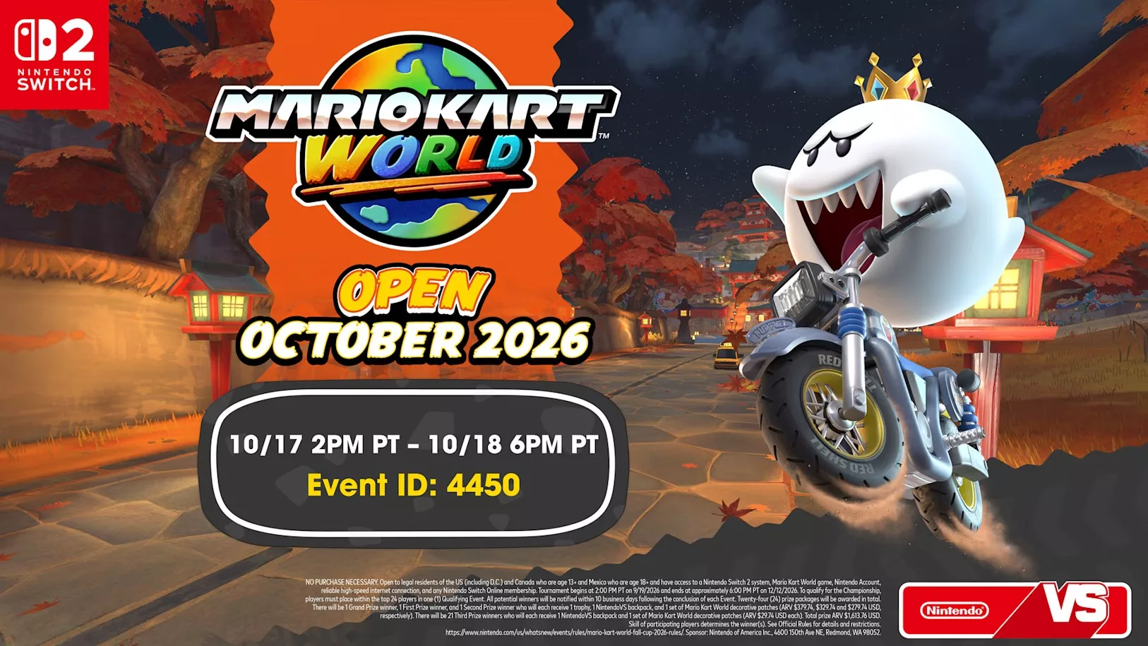 Mario Kart World Open: October 2026 event announced