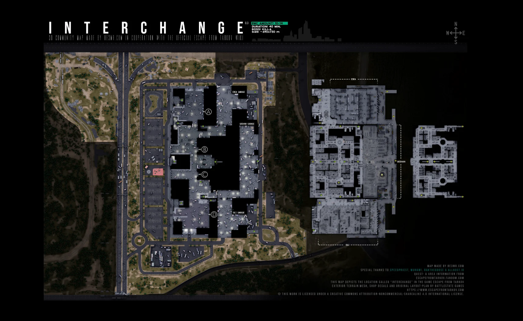 Interchange map in Escape from Tarkov